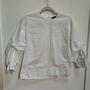 ZARA Puff Sleeve White Blouse Top